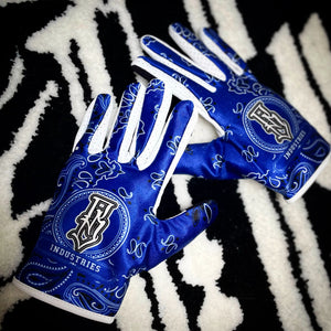 PAISLEY RIDING GLOVES BLUE