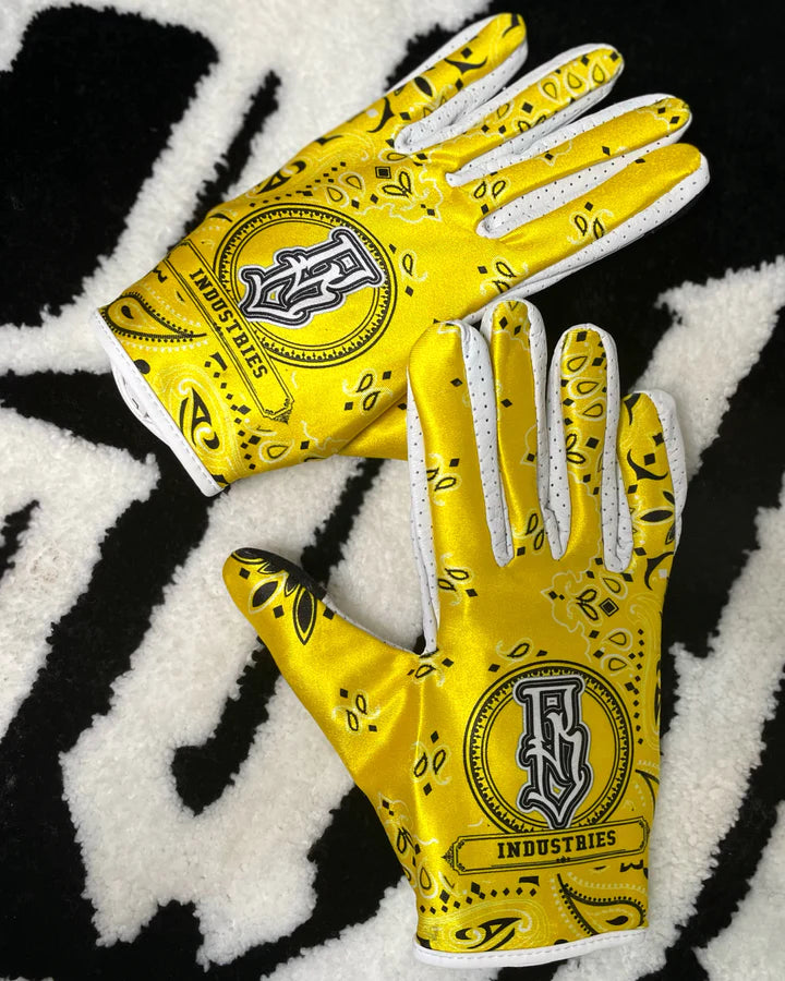 PAISLEY RIDING GLOVES YELLOW